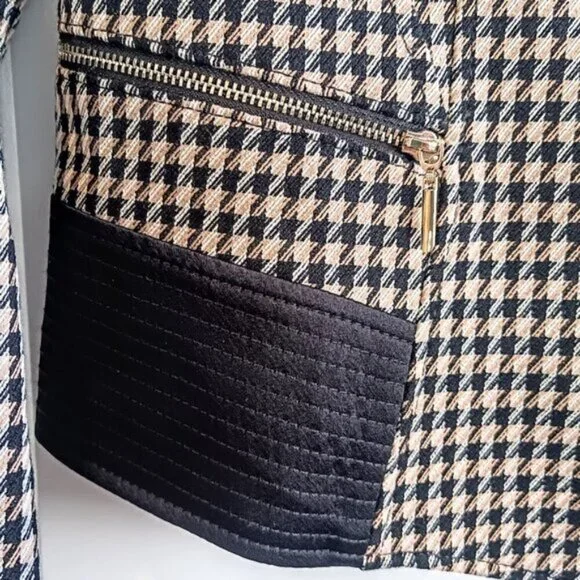 White House Black Market Houndstooth Full Zip Blazer Jacket - Picture 4 of 8
